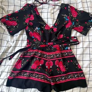 Floral Chiffon Romper Boho